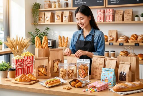 パン屋や外食用クラフトバッグの適用