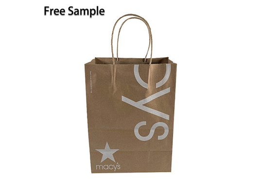 Good price ハンドルが付いている40gsm FSC CMYKブラウン クラフトの紙袋 オンライン